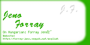 jeno forray business card